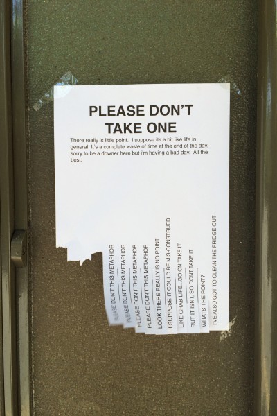 don't take one. 