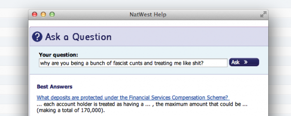 Natwest Bank answer my question