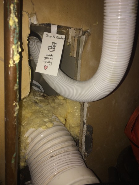 note to plumber